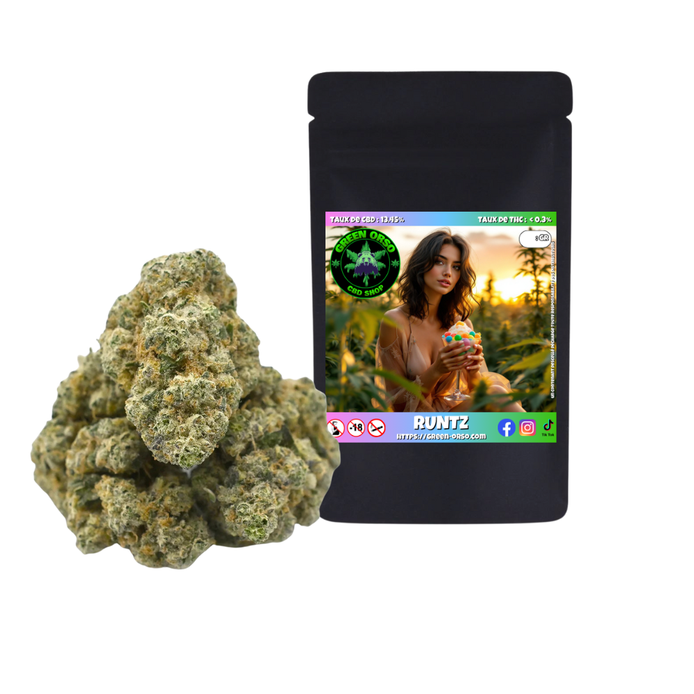 Fleurs de CBD Small Bud Runtz culture hydroponique Green Orso
