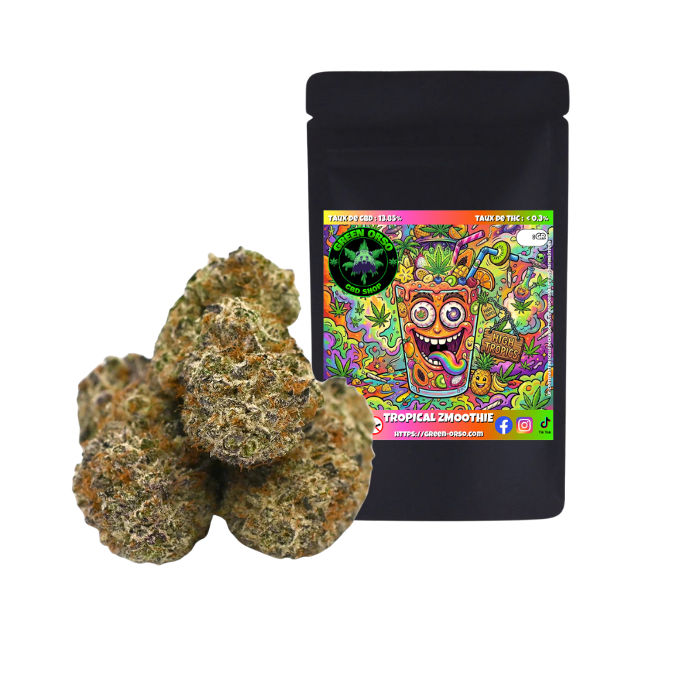 Fleur CBD hydroponie Tropical Smoothie – bourgeons premium aux arômes tropicaux – Green Orso