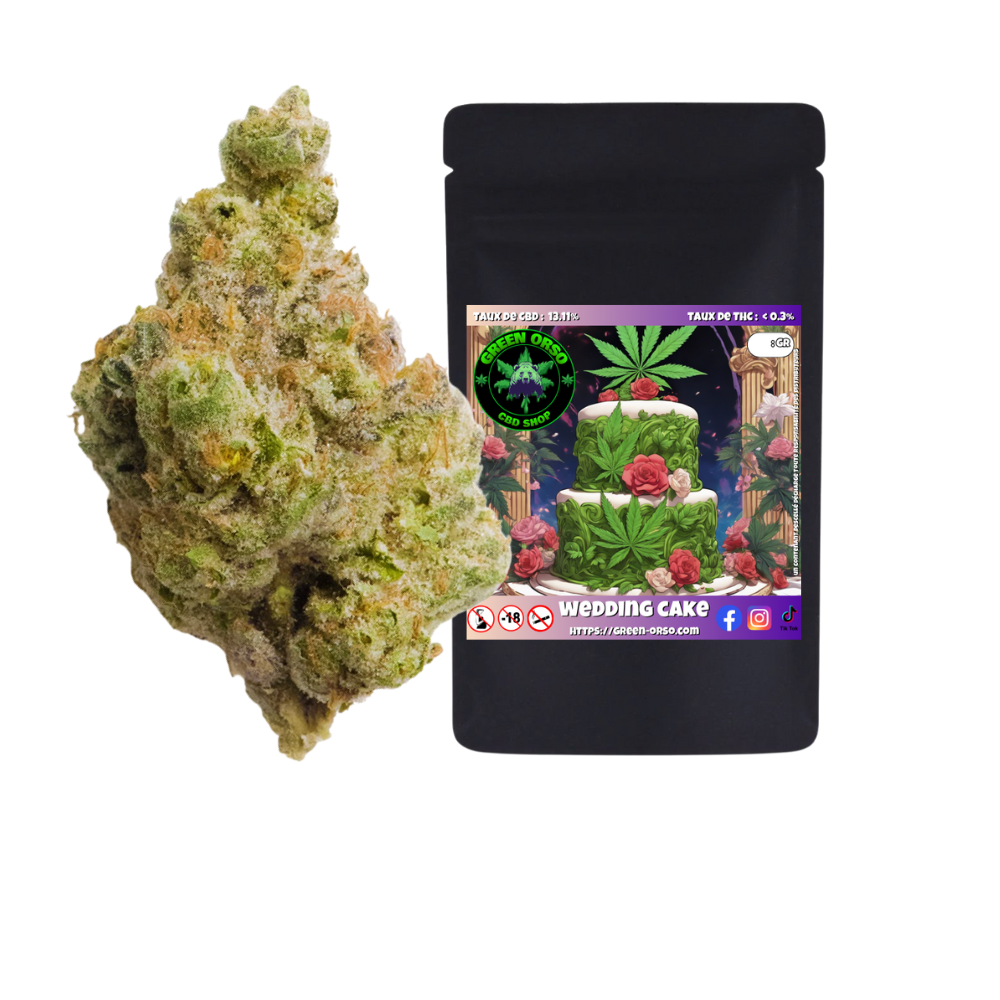 Wedding Cake CBD indoor — fleurs givrées résine Green Orso